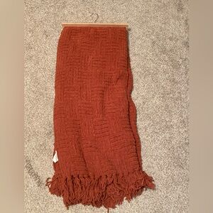 Large Orange Woven Blanket